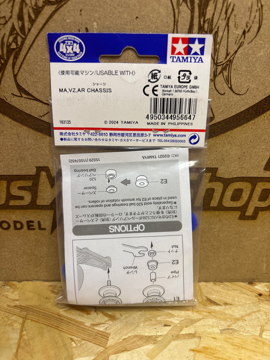 Tamiya Low Friction Double Rollers Blue 13-13mm Mini 4WD 95664