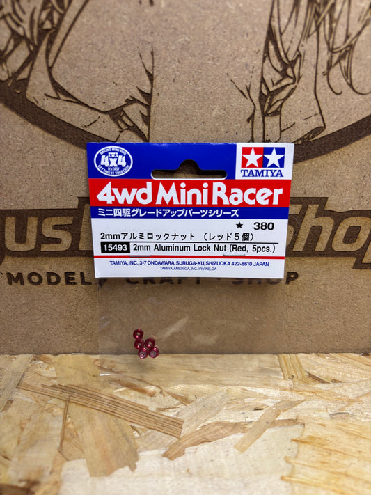 Tamiya 15493 2mm Aluminum Lock Nut (Red) 5pcs – Mini 4WD Upgrade