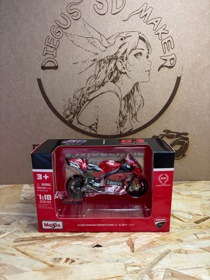 Ducati Desmosedici GP 2022 #63 Bagnaia – Scala 1:18 – Maisto