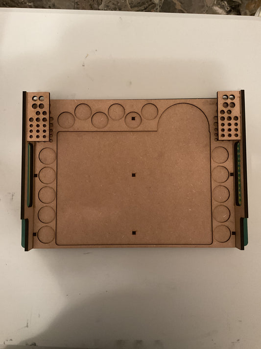 Postazione per pittura miniature in MDF – portacolori Citadel + portapennelli