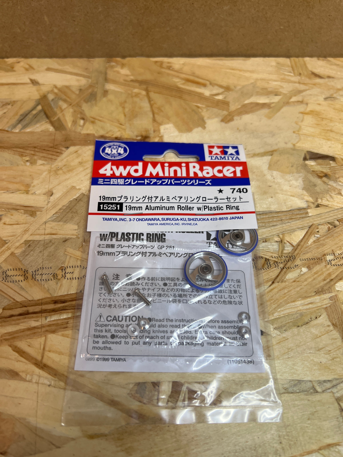 Tamiya 15251 – Rotelle in Alluminio 19 mm con Anello in Plastica – Mini 4WD