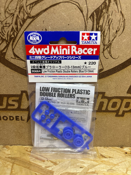 Tamiya Low Friction Double Rollers Blue 13-13mm Mini 4WD 95664