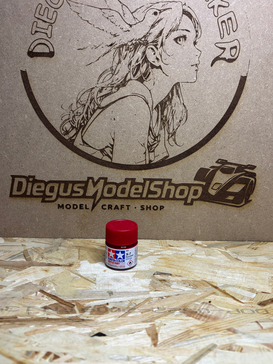 Vernice acrilica Tamiya X-7 Red (lucida) formato 10 ml. Ideale per modellismo statico, Gunpla, auto e Mini 4WD. X 7