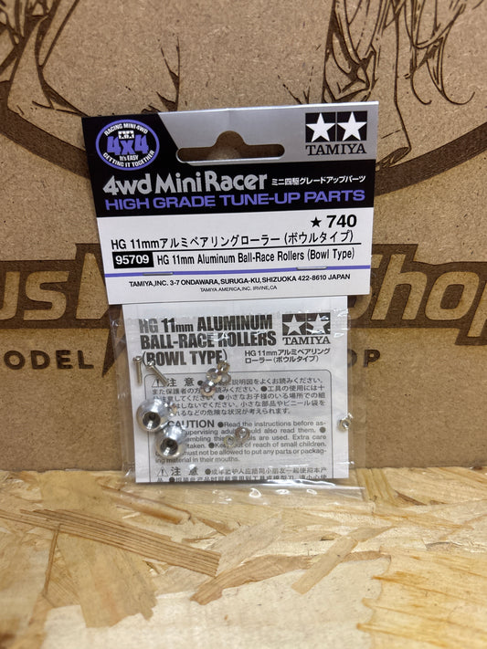 Tamiya HG 11mm Aluminum Ball-Race Rollers Bowl Type 95709 Mini 4WD