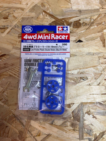 Tamiya 15532 – Doppie Rotelle Plastica 19-19 mm Blu – Mini 4WD