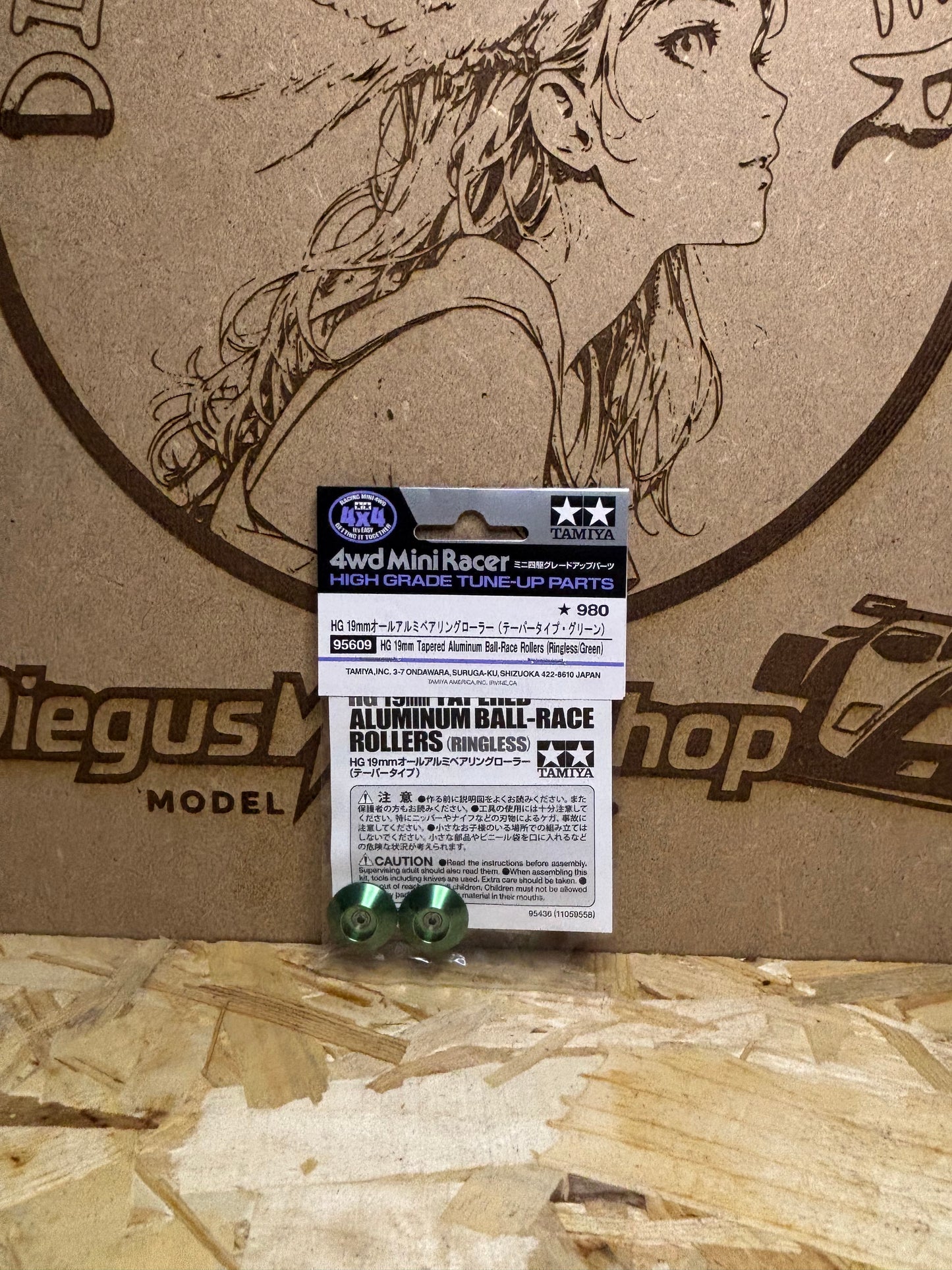 Tamiya HG 19mm Tapered Aluminum Rollers Green – Mini 4WD TA 95609