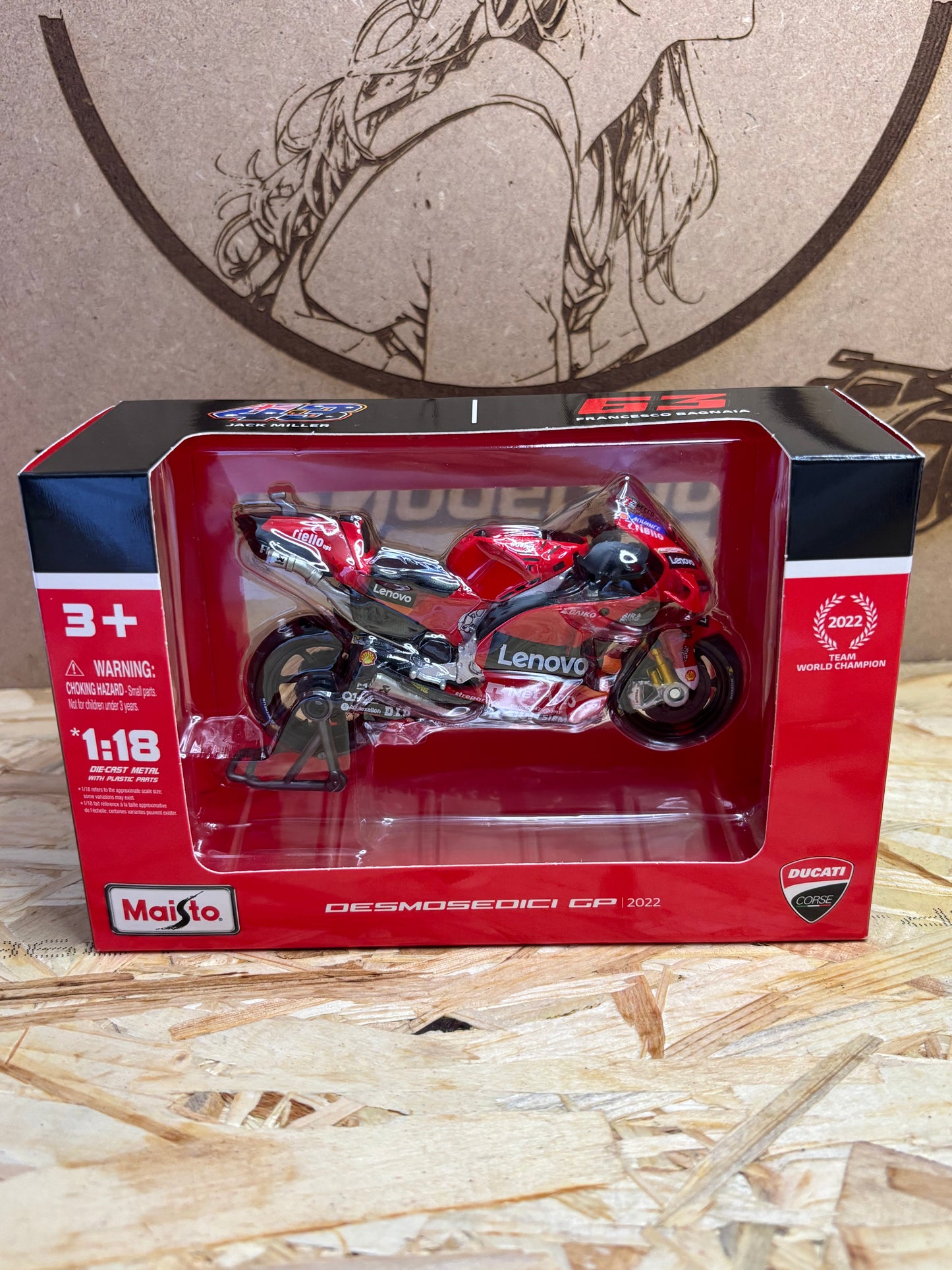 Ducati Desmosedici GP 2022 #63 Bagnaia – Scala 1:18 – Maisto