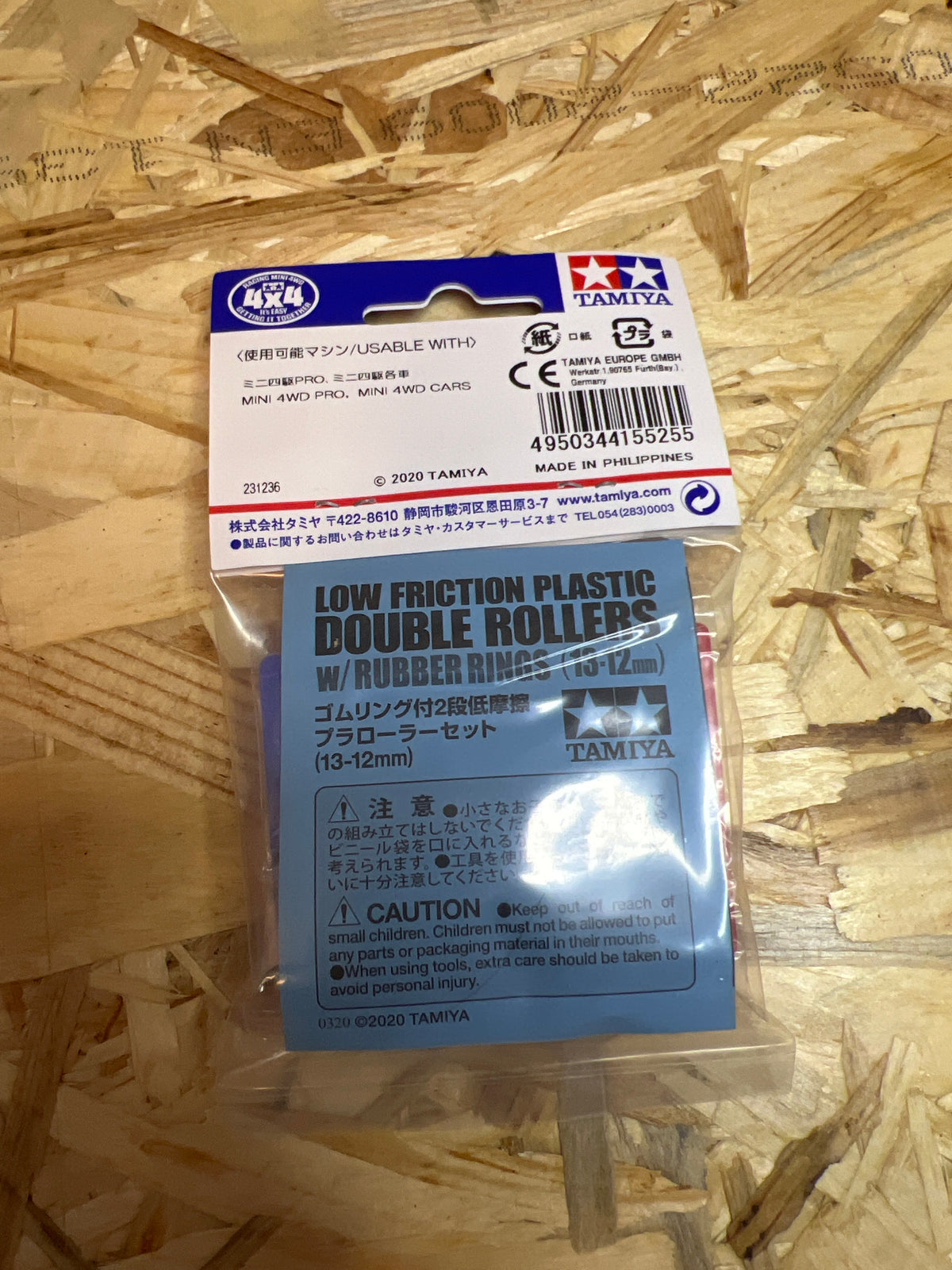 Tamiya 15525 – Doppie Rotelle Plastica 13-12 mm Rosso/Blu – Mini 4WD