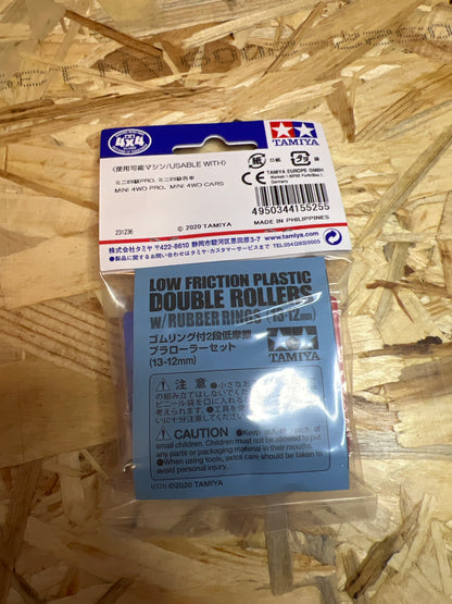 Tamiya 15525 – Doppie Rotelle Plastica 13-12 mm Rosso/Blu – Mini 4WD