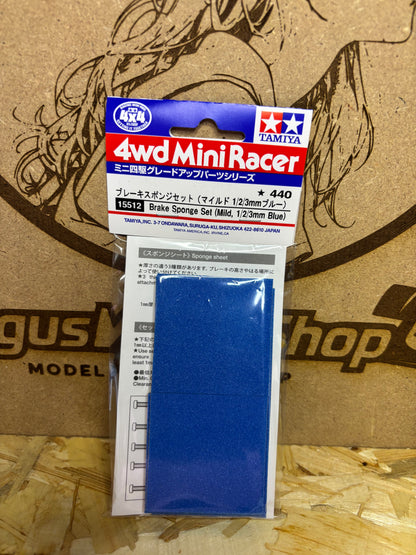 Tamiya 15512 – Brake Sponge Set (Mild, 1/2/3mm Blue) – Mini 4WD