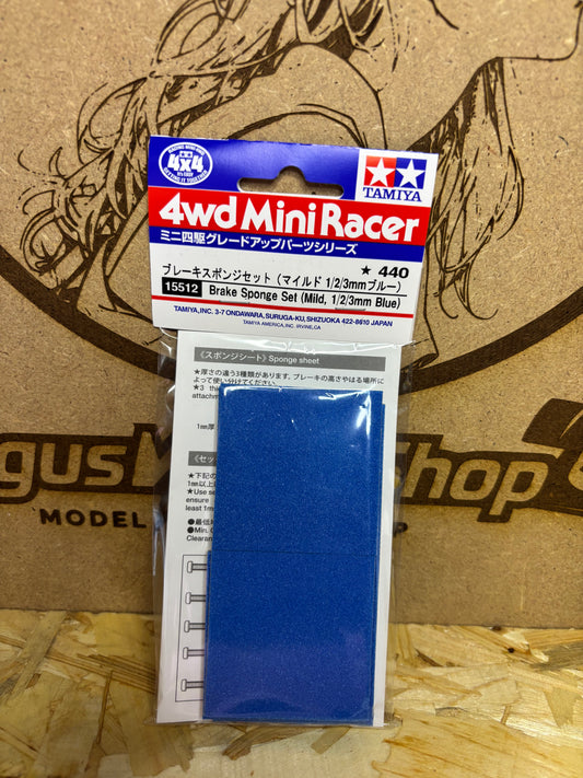 Tamiya 15512 – Brake Sponge Set (Mild, 1/2/3mm Blue) – Mini 4WD