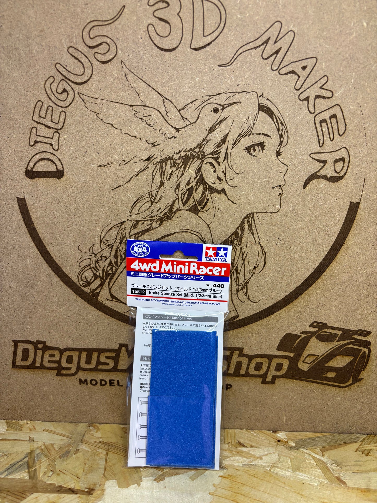 Tamiya 15512 – Brake Sponge Set (Mild, 1/2/3mm Blue) – Mini 4WD