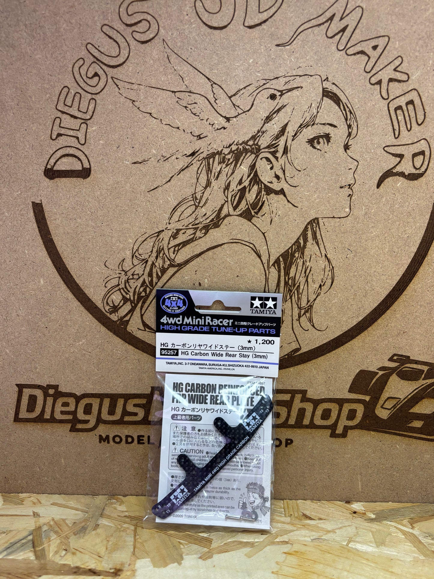 Tamiya TA95257 – HG Carbon Wide Rear Stay 3mm – Mini 4WD