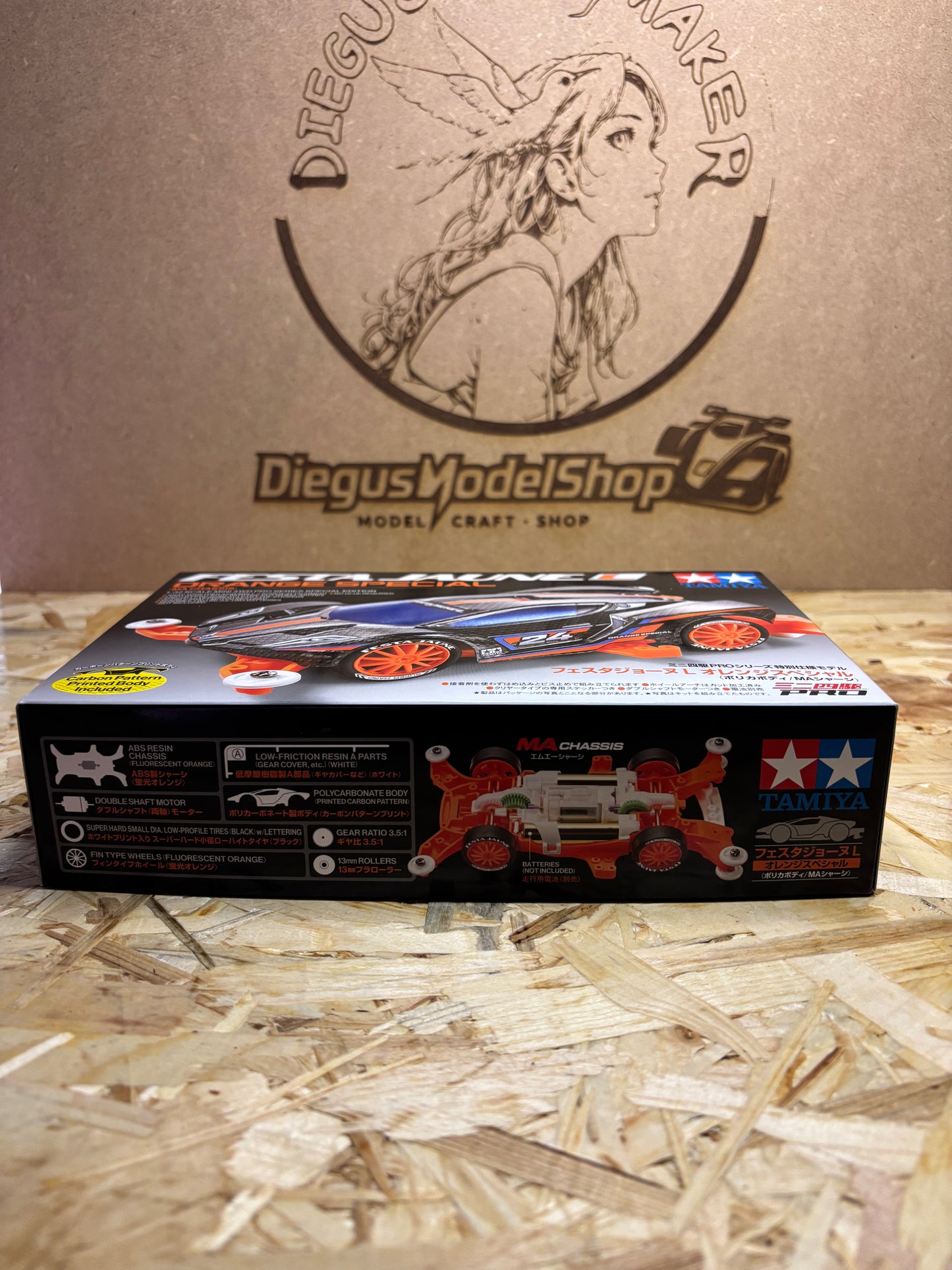 Tamiya 95658 – Jr Festa Jaune L Orange Special – Mini 4WD MA Chassis 1/32