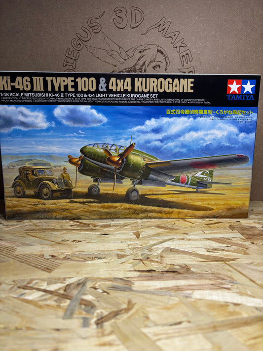Tamiya TA25217 – Mitsubishi Ki-46 III Type 100 + Veicolo 4x4 Kurogane (Kit 1/48)