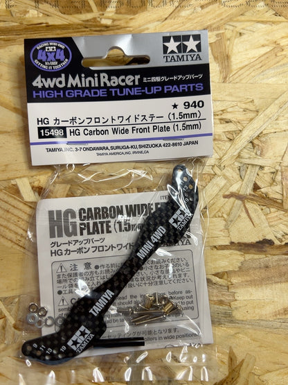 Tamiya 15498 – HG Carbon Wide Front Plate 1,5 mm Mini 4WD