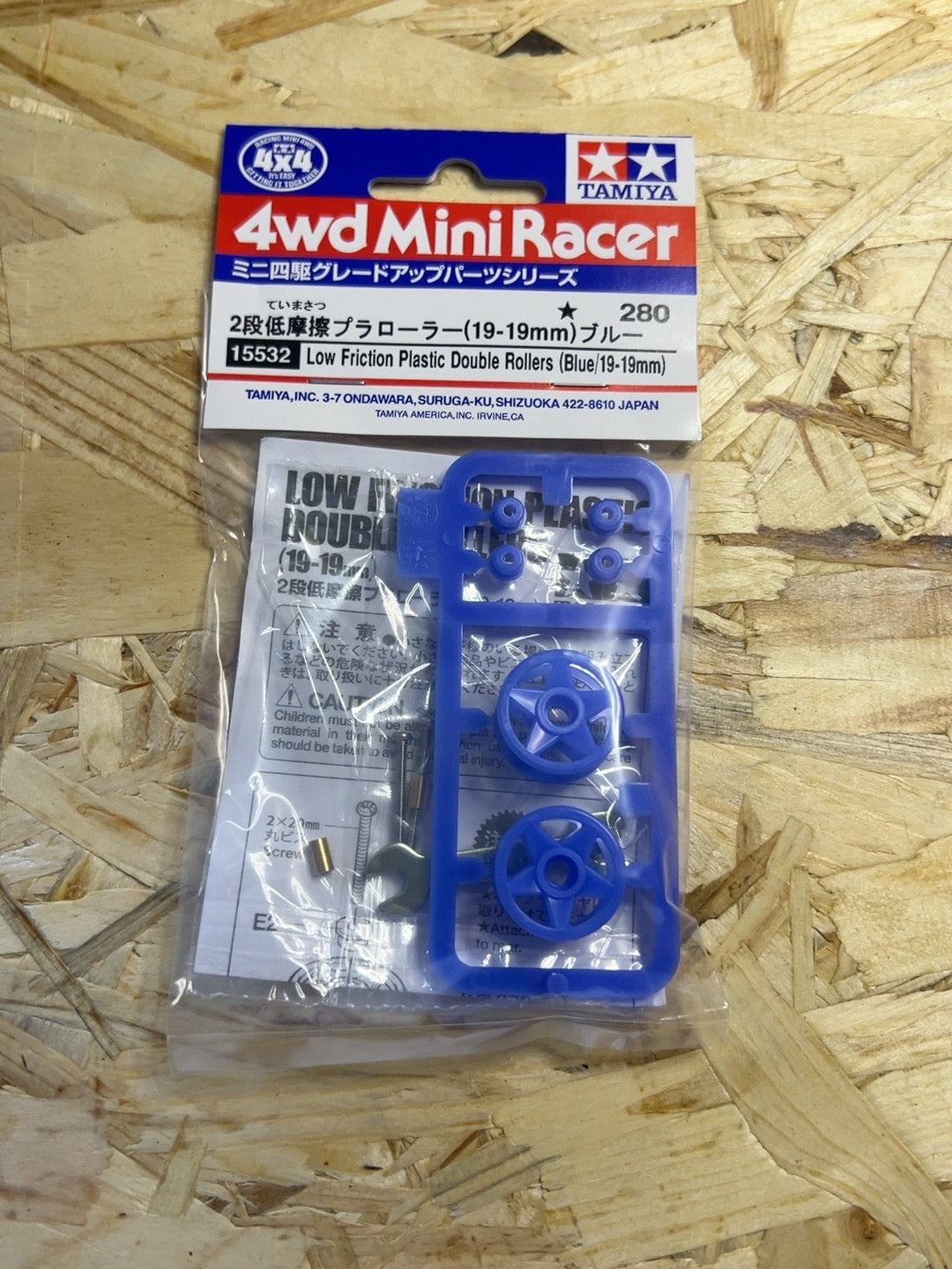 Tamiya 15532 – Doppie Rotelle Plastica 19-19 mm Blu – Mini 4WD