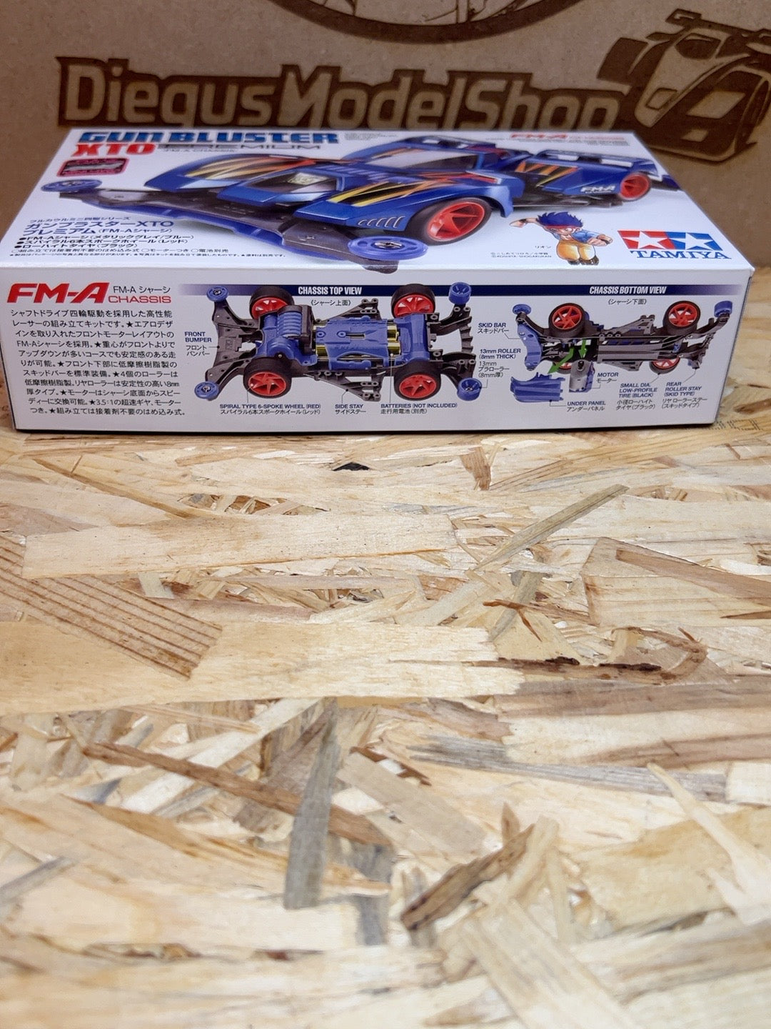 Tamiya Gun Bluster XTO Premium FM-A Mini 4WD 19451 - dettagli telaio FM-A