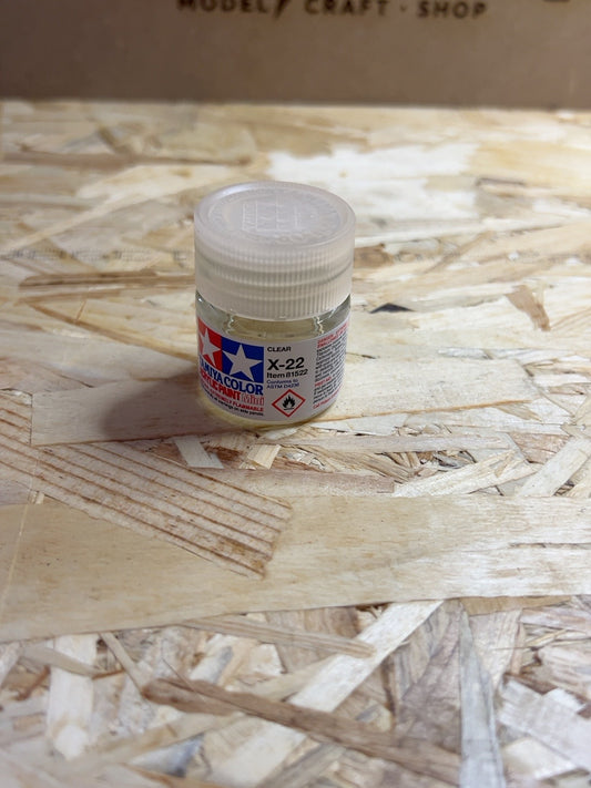 Tamiya X-22 Clear – Vernice acrilica trasparente lucida 10 ml (81522)