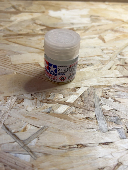 Tamiya XF-86 Flat Clear – Vernice acrilica trasparente opaca 10 ml (81786)